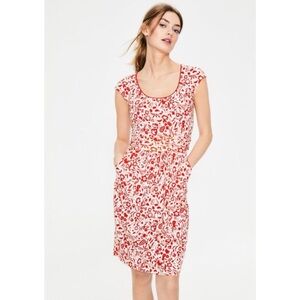 Boden Margot Jersey Dress Cap Sleeve Scoop Neck Pockets Size US 18 Long